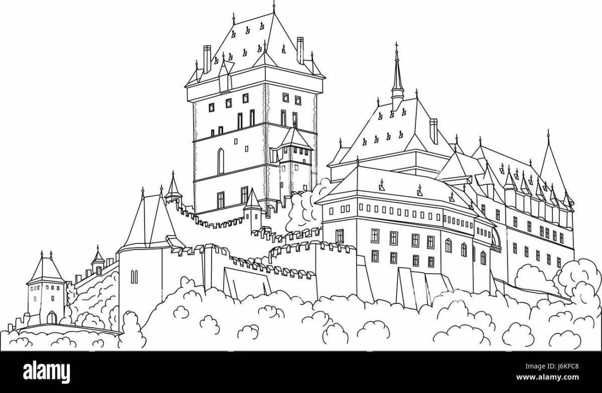 Fine Gothic castle coloring book