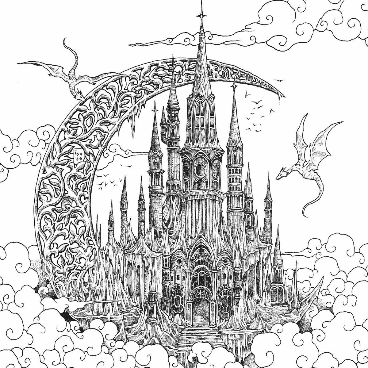 Coloring book royal gothic castle