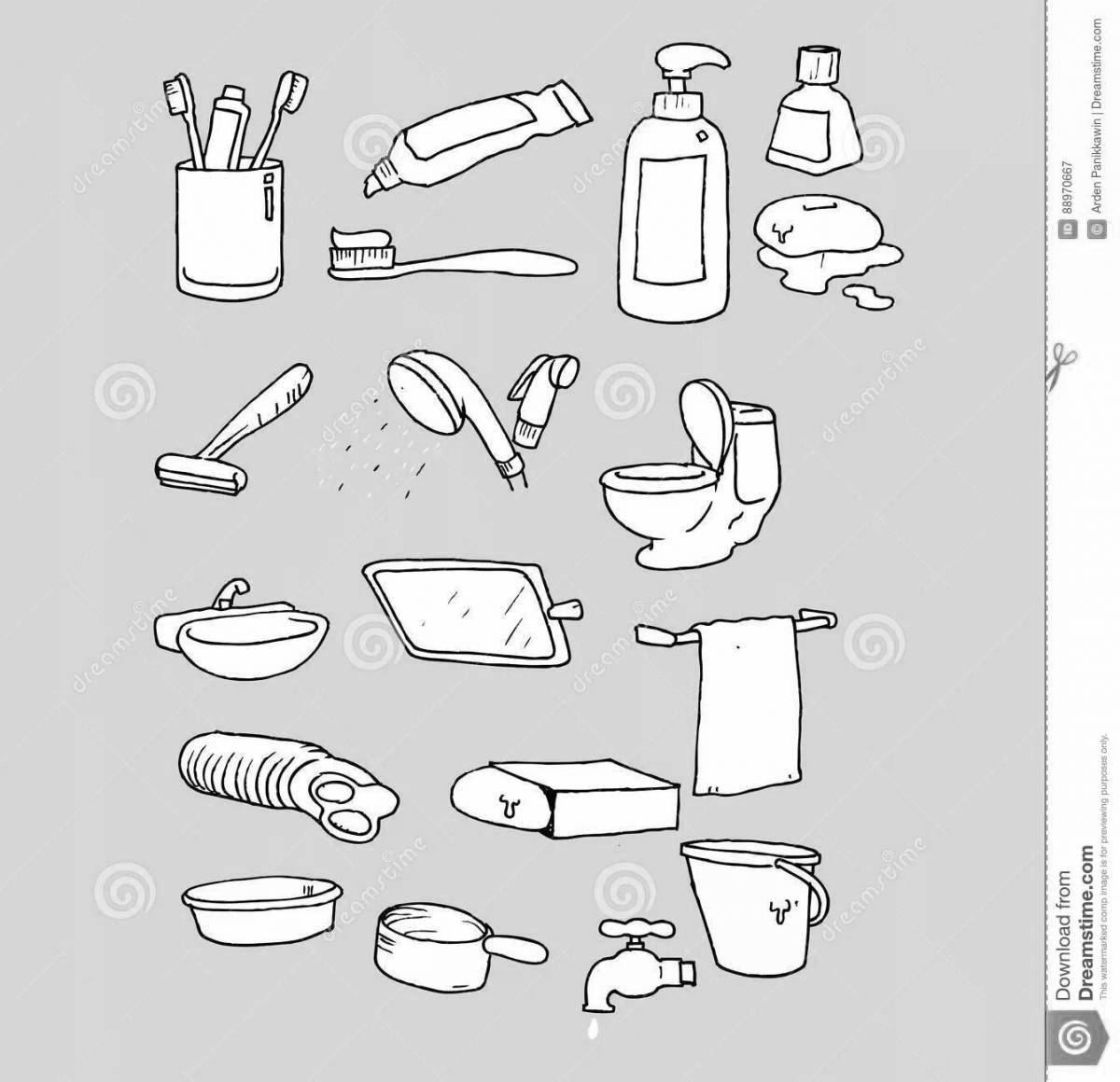 Coloring book fun bathroom accessories