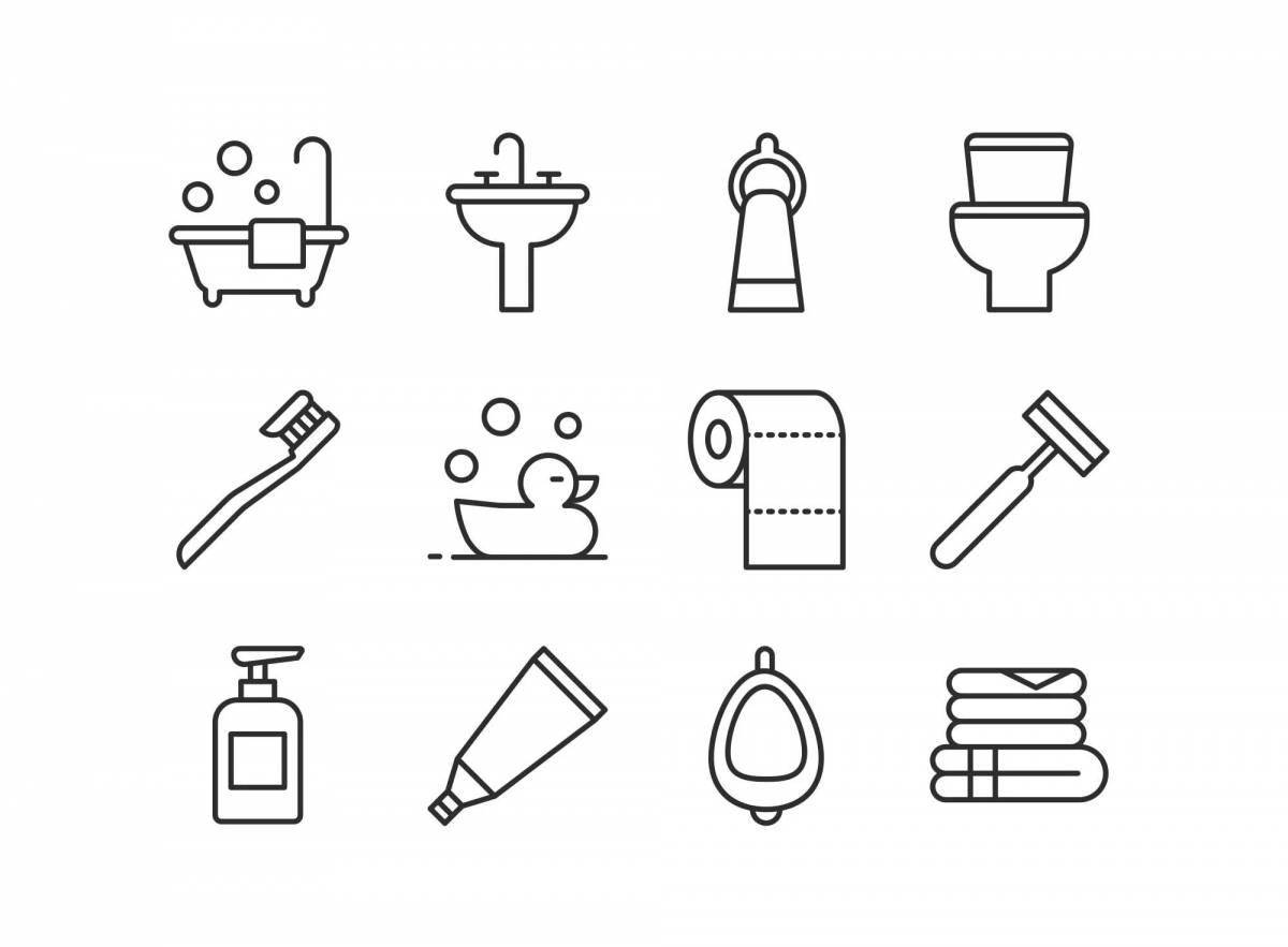 Coloring book fabulous bathroom accessories