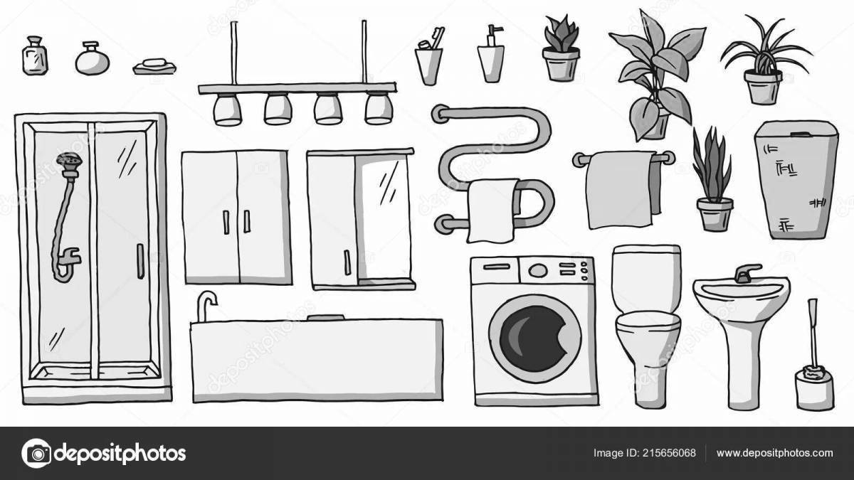 Coloring page wonderful bathroom accessories