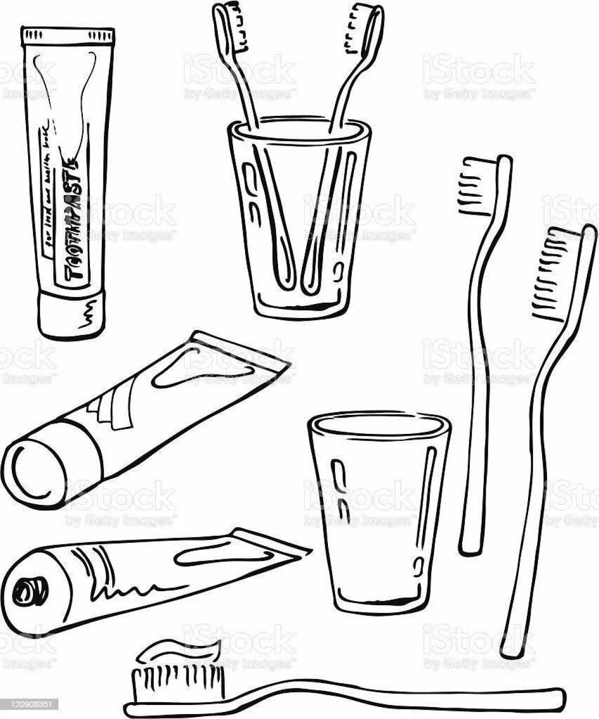 Coloring page stylish bathroom accessories