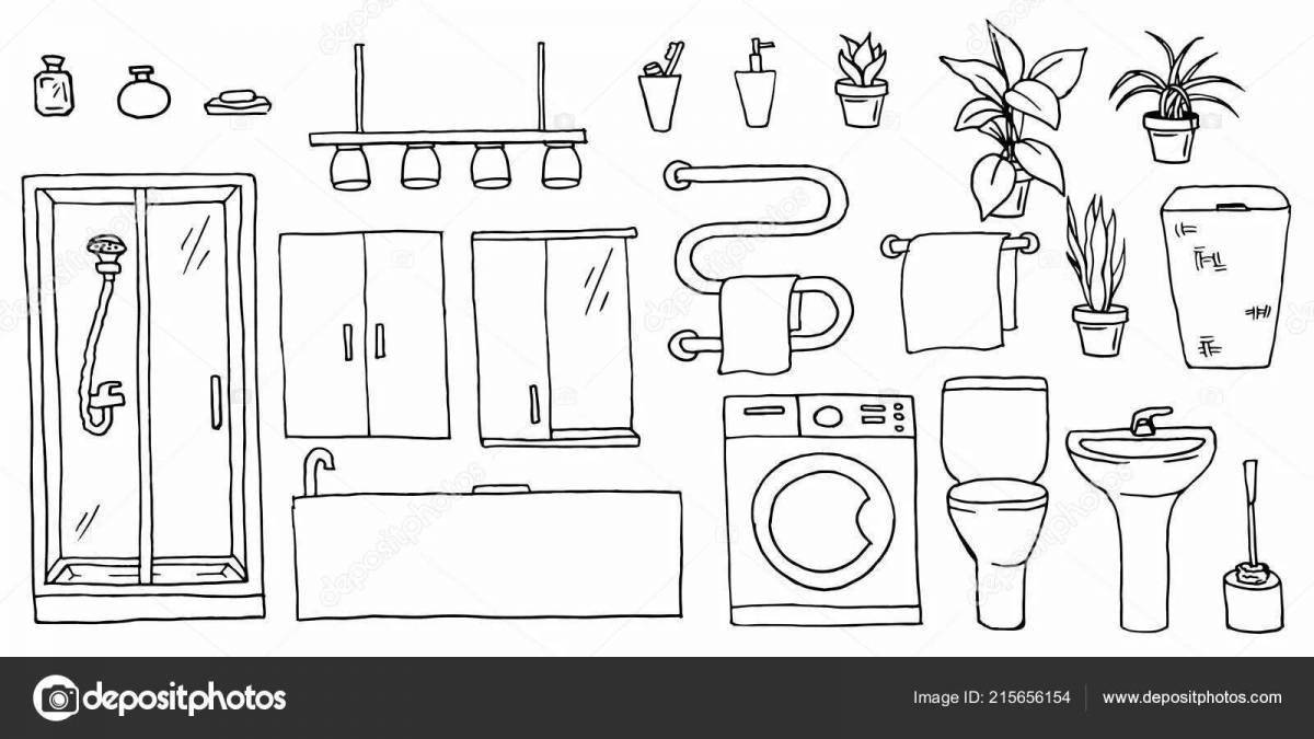 Welcome to the bathroom coloring page