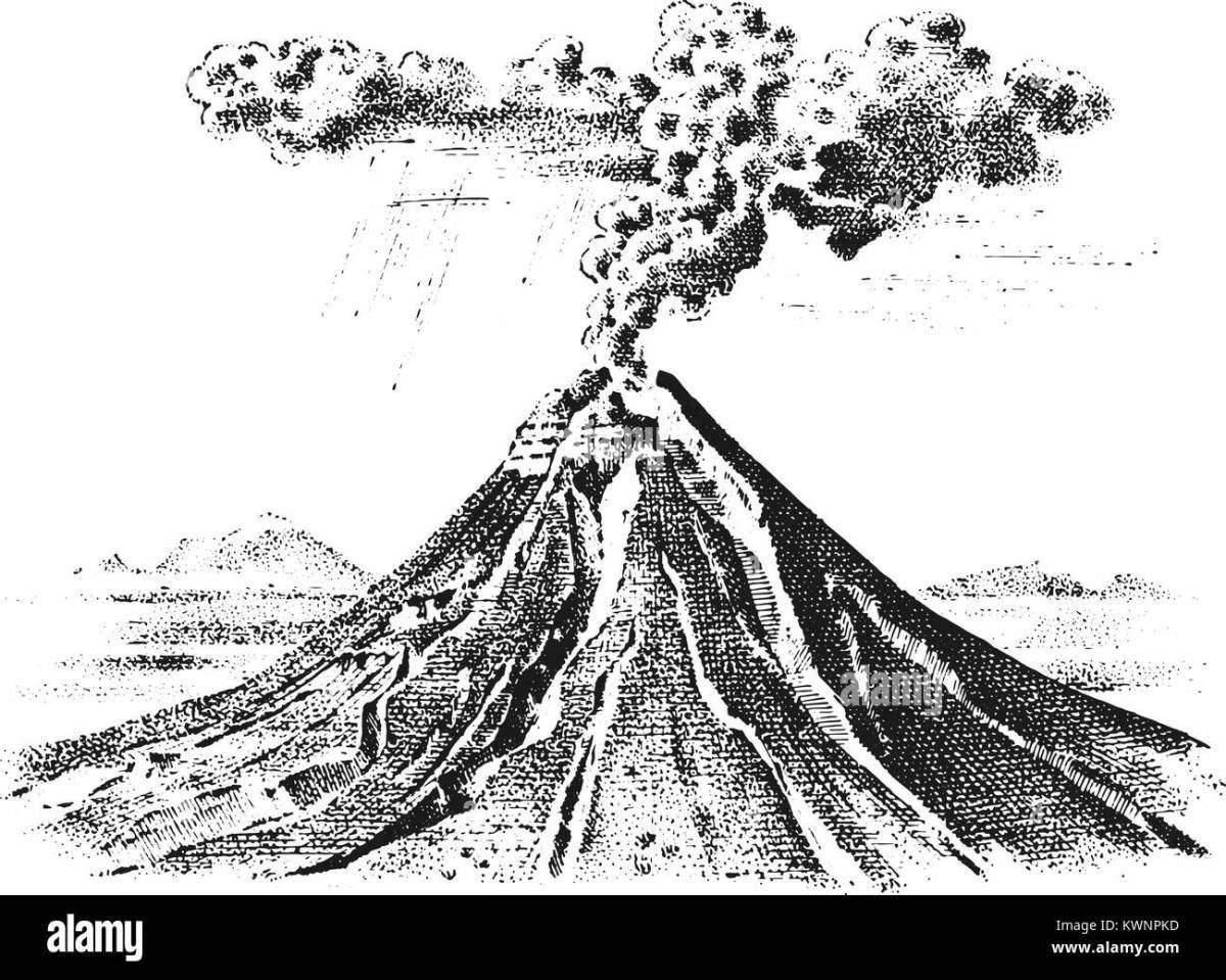 Colorful eruption coloring page