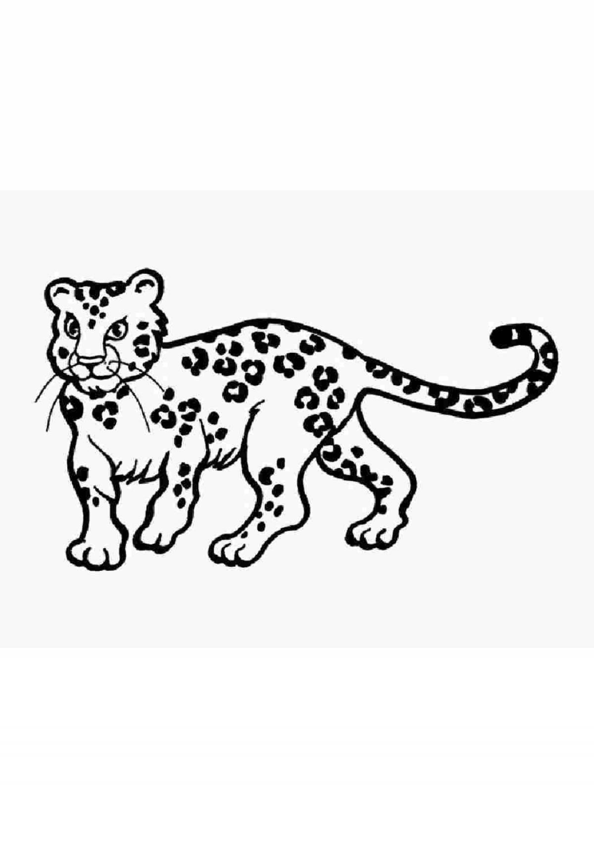 Awesome clouded leopard coloring page