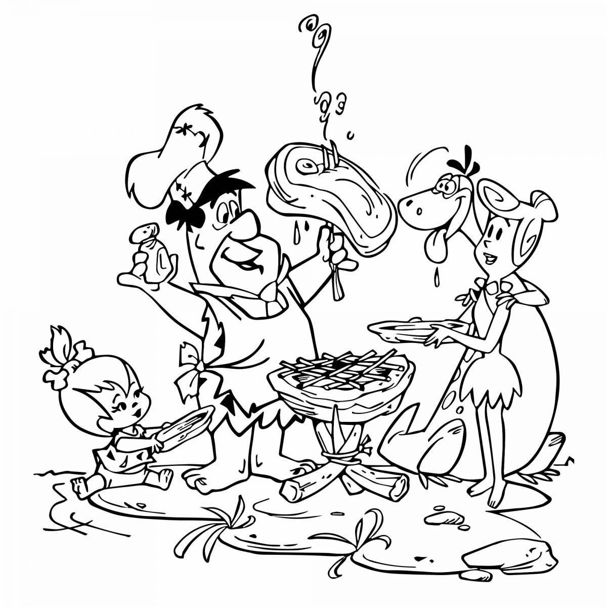 Fred flintstone colorful coloring page