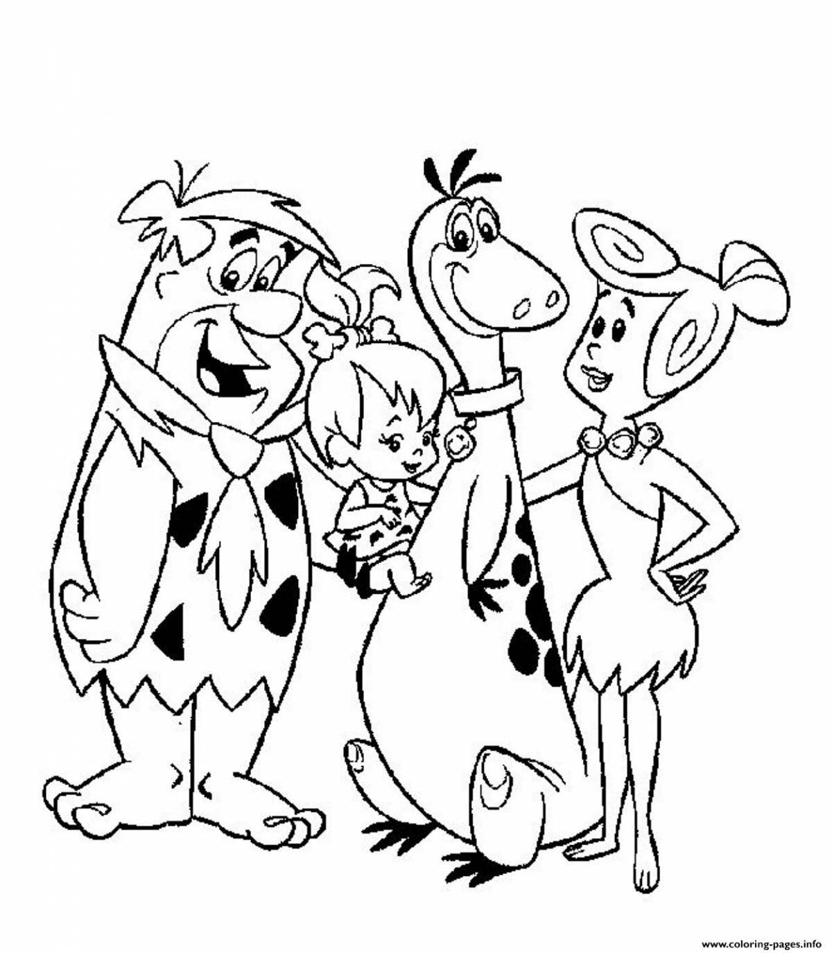 Coloring book joyful fred flintstone