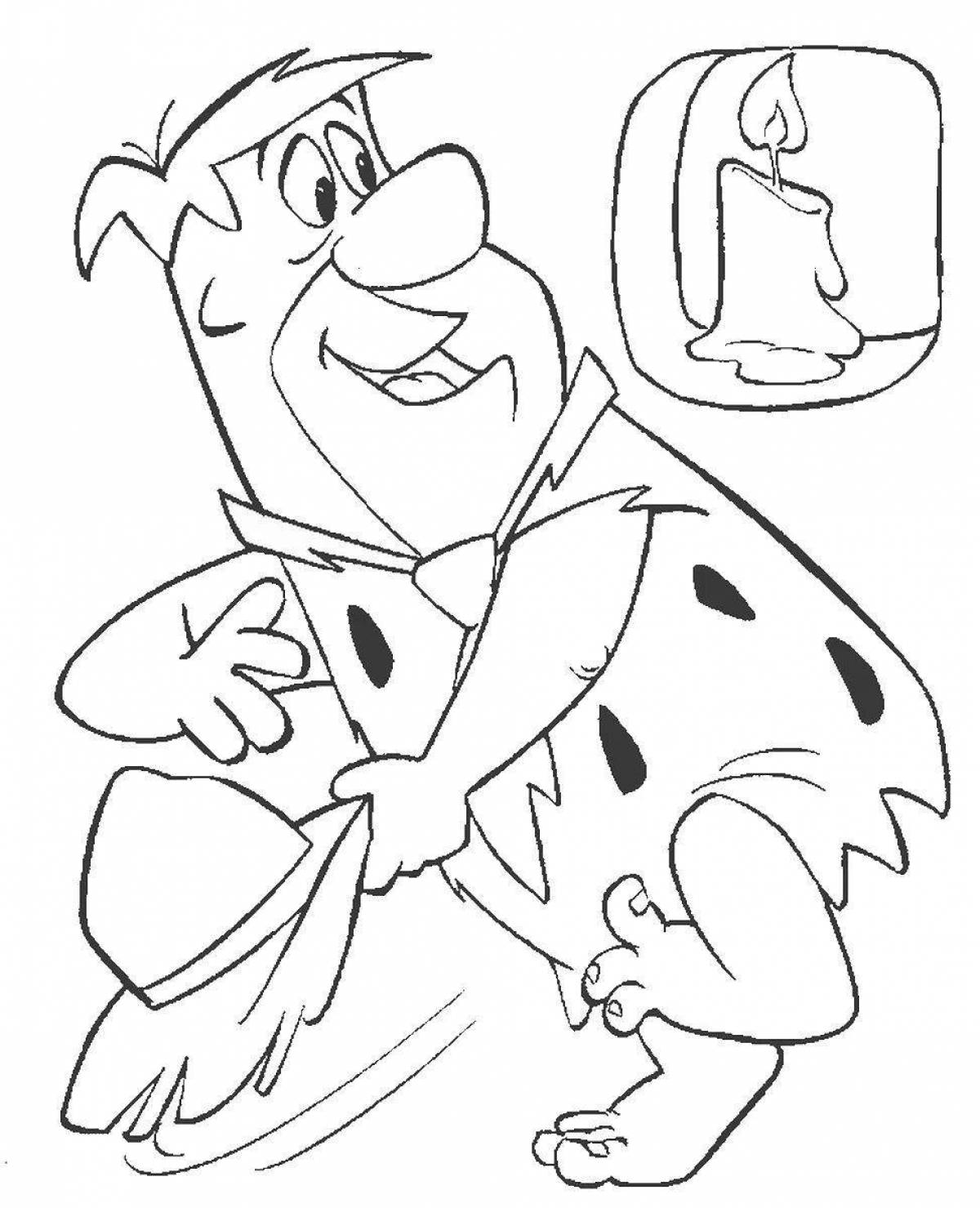 Fred flintstone's vibrant coloring page