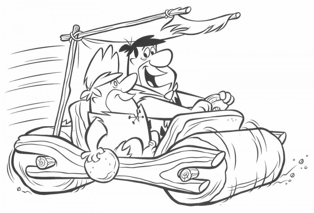 Fred flintstone's playful coloring page