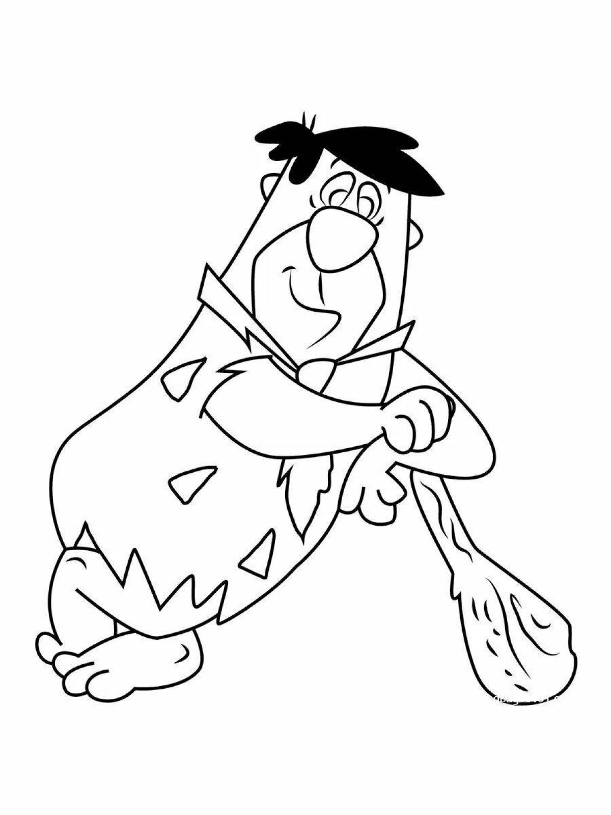 Attractive fred flintstone coloring page
