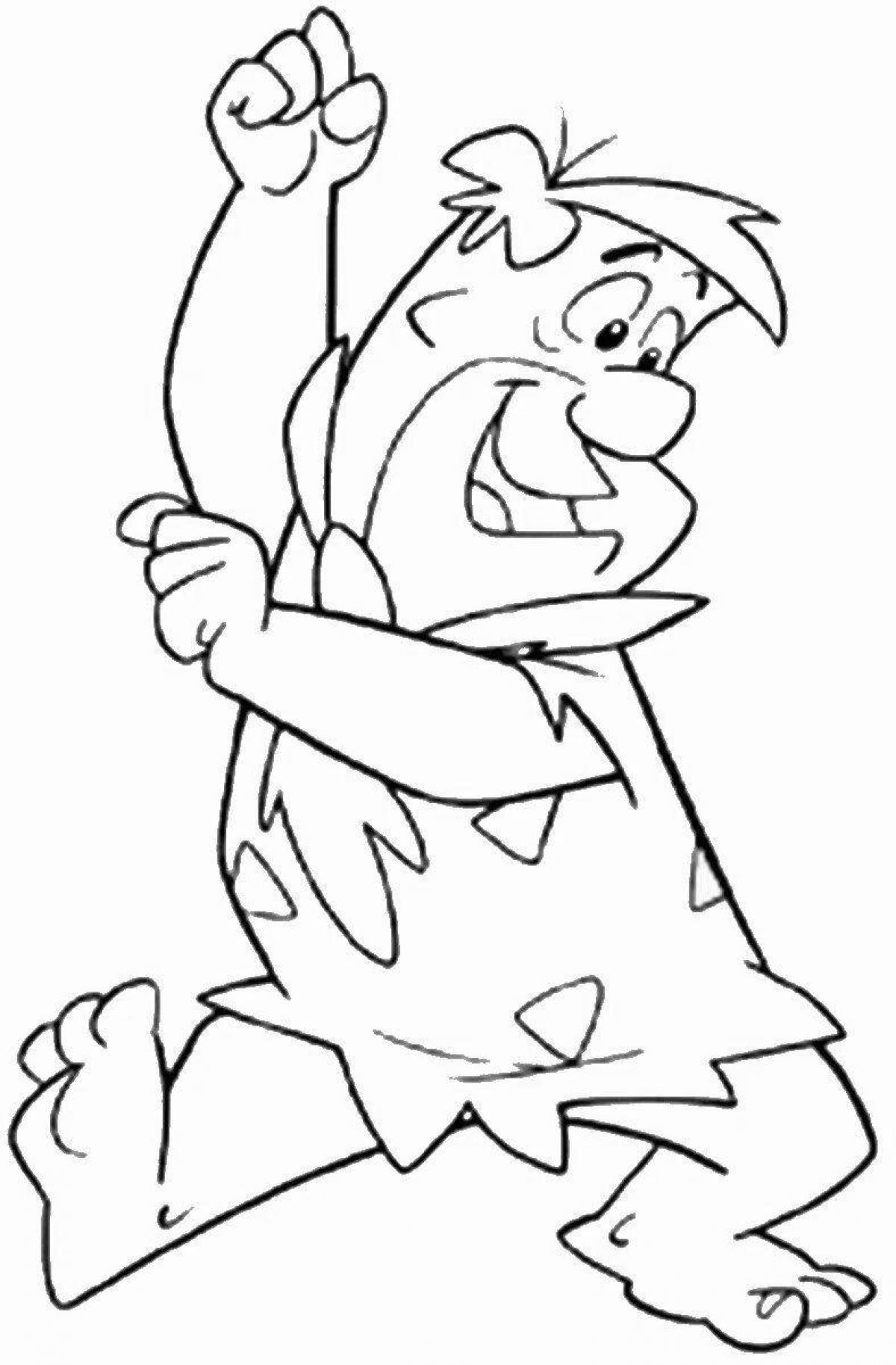 Charming fred flintstone coloring page