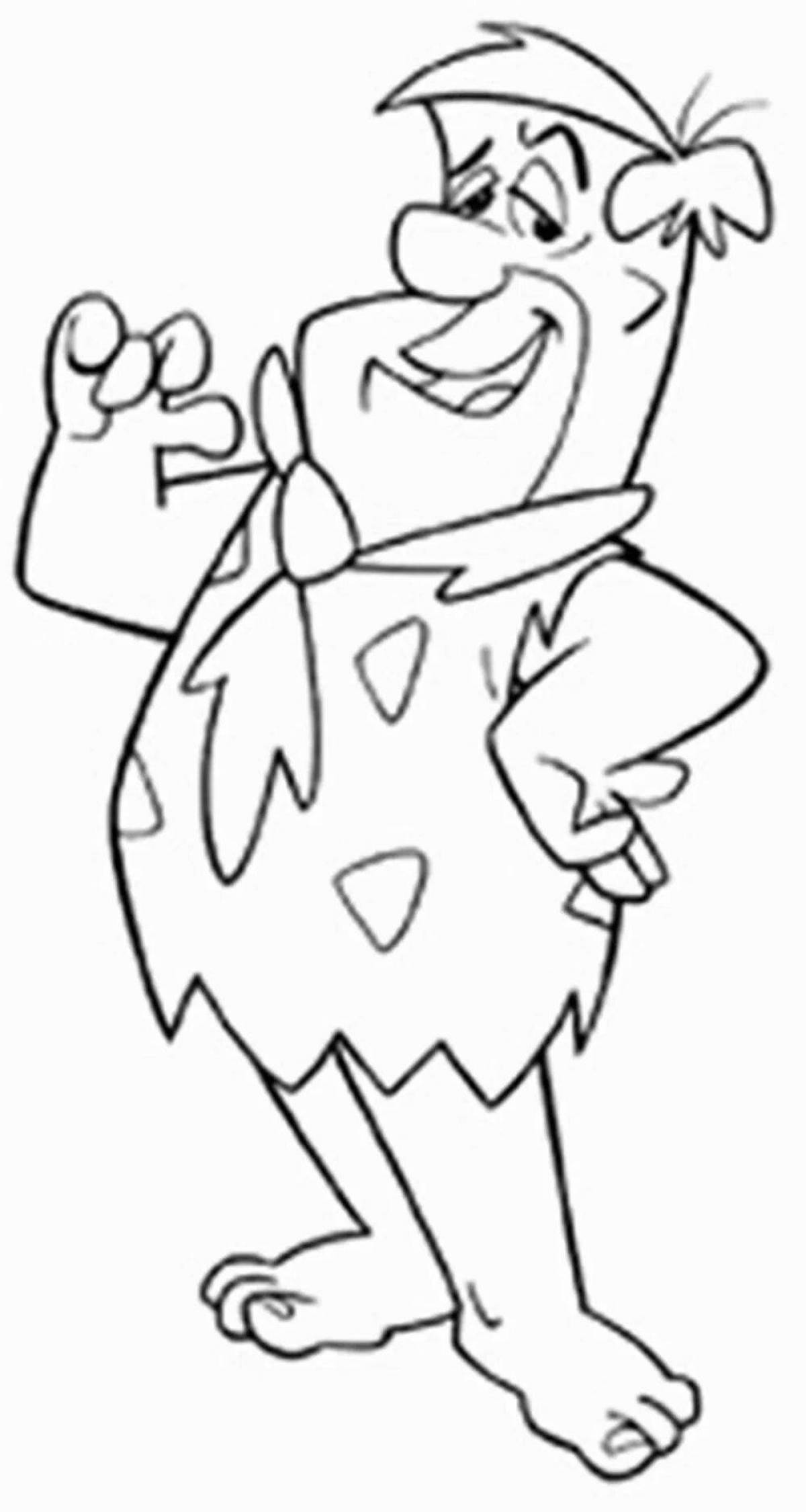 Cute fred flintstone coloring page