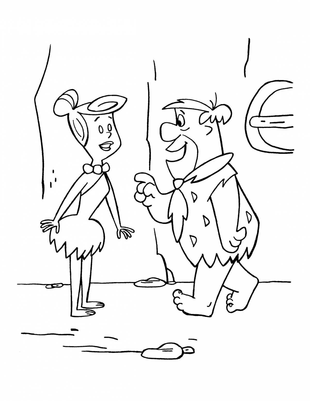 Interesting fred flintstone coloring page