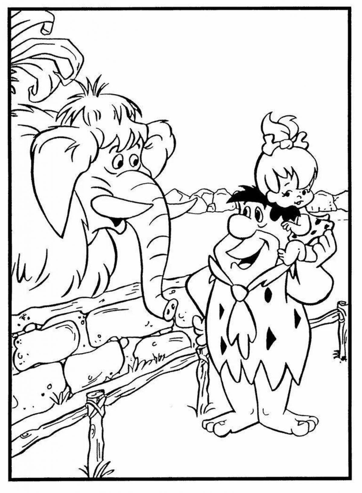 Fred flintstone fairy tale coloring page