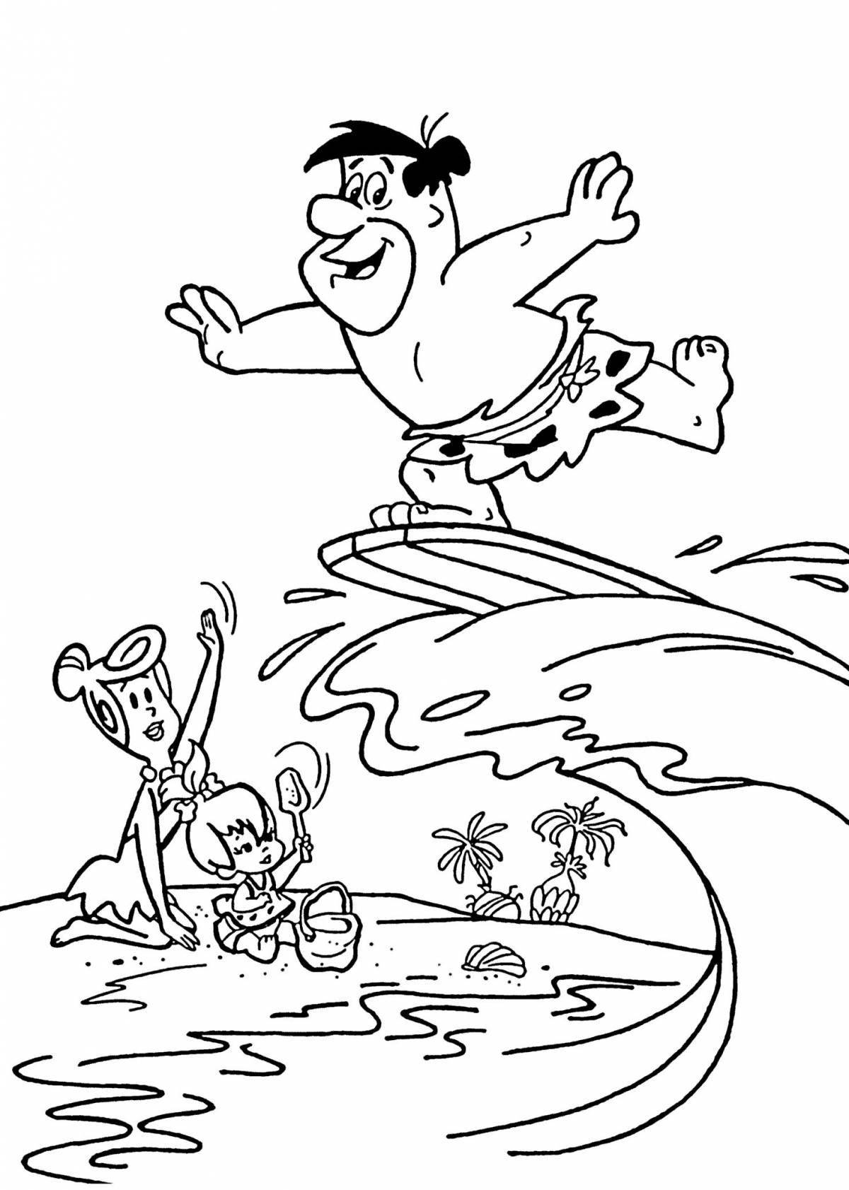 Coloring page nice fred flintstone