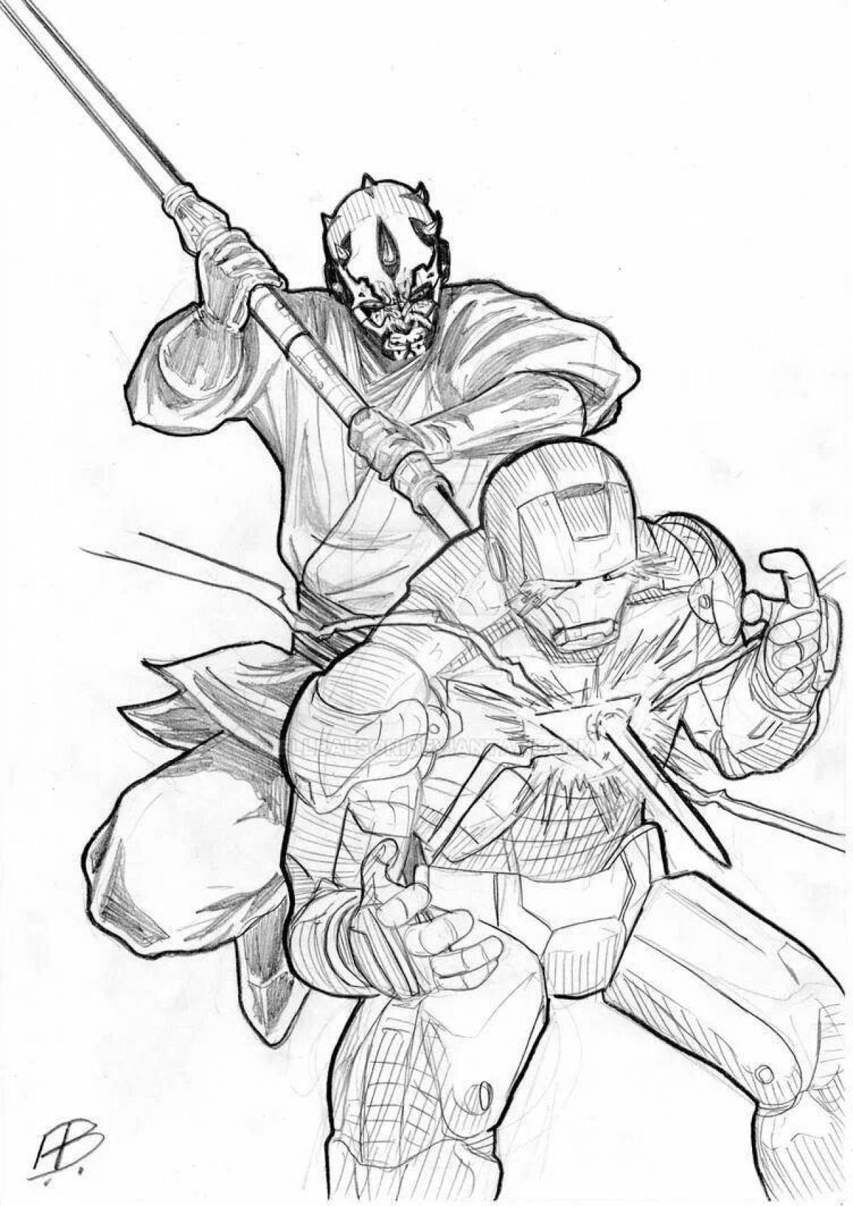 Photo Coloring page graceful darth maul