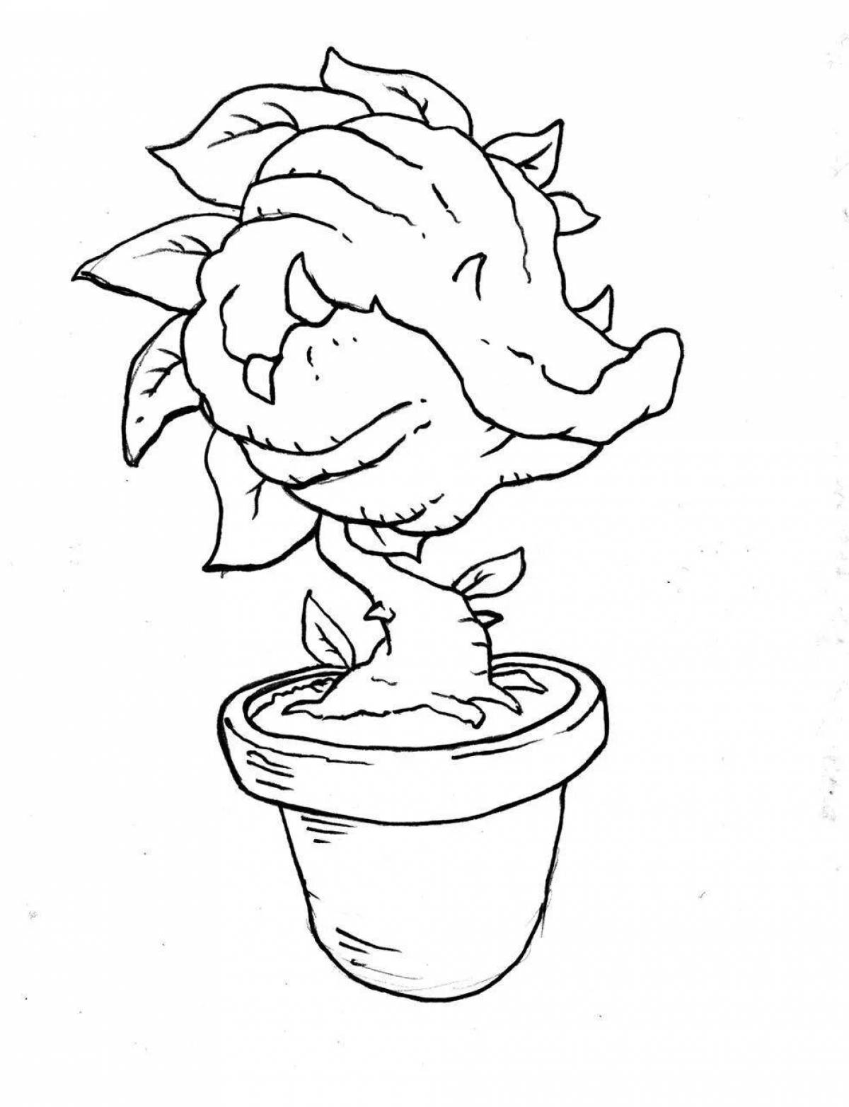 Intriguing carnivorous plants coloring page