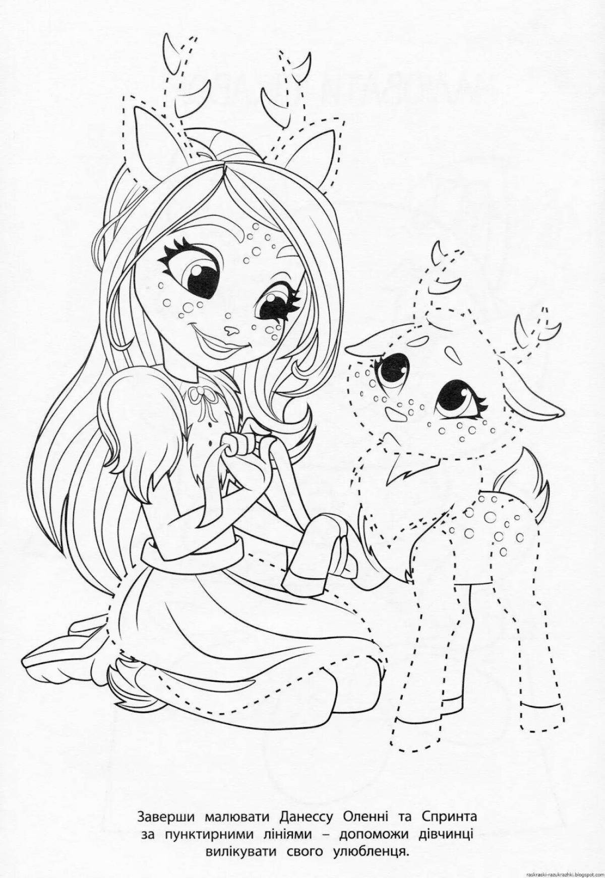 Shiny deer coloring page