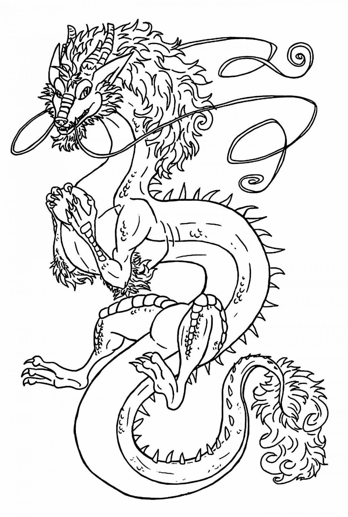 Gorgeous haku dragon coloring book