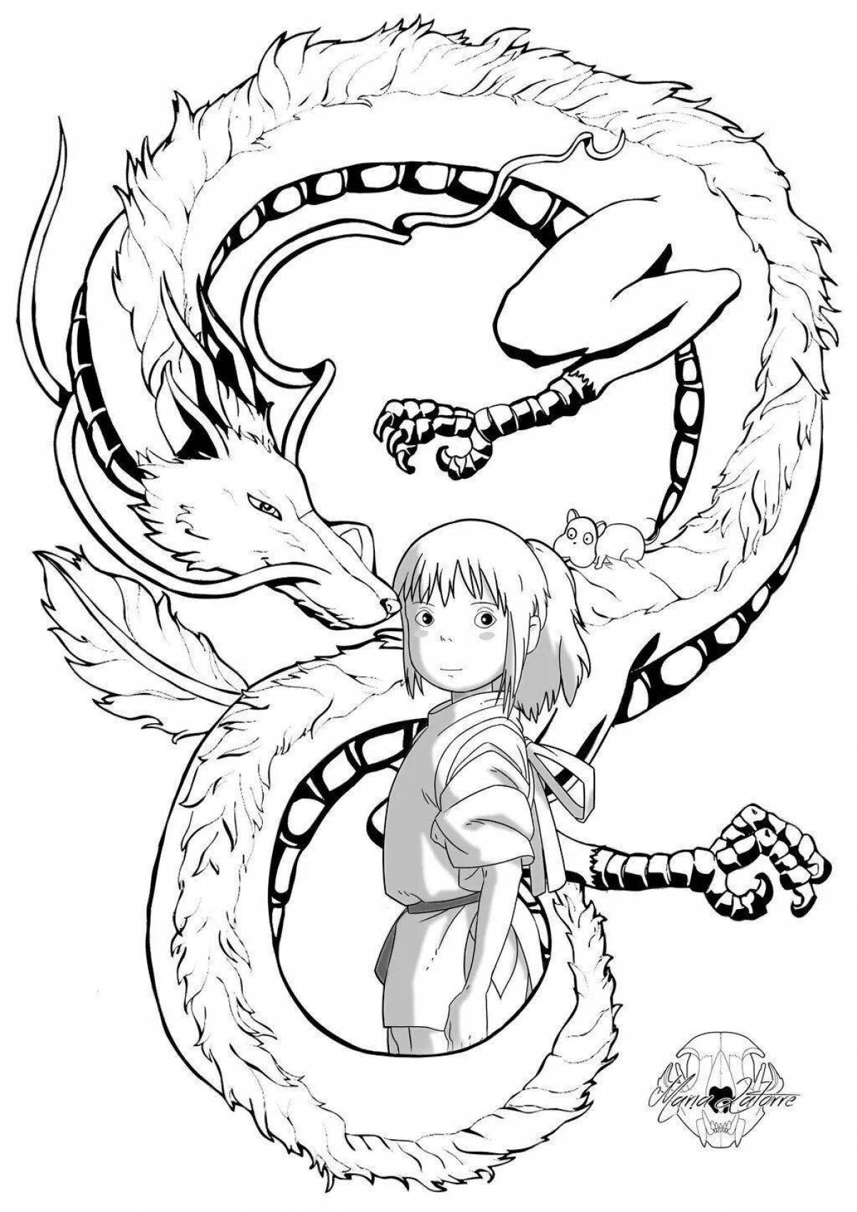 Dazzling haku dragon coloring page