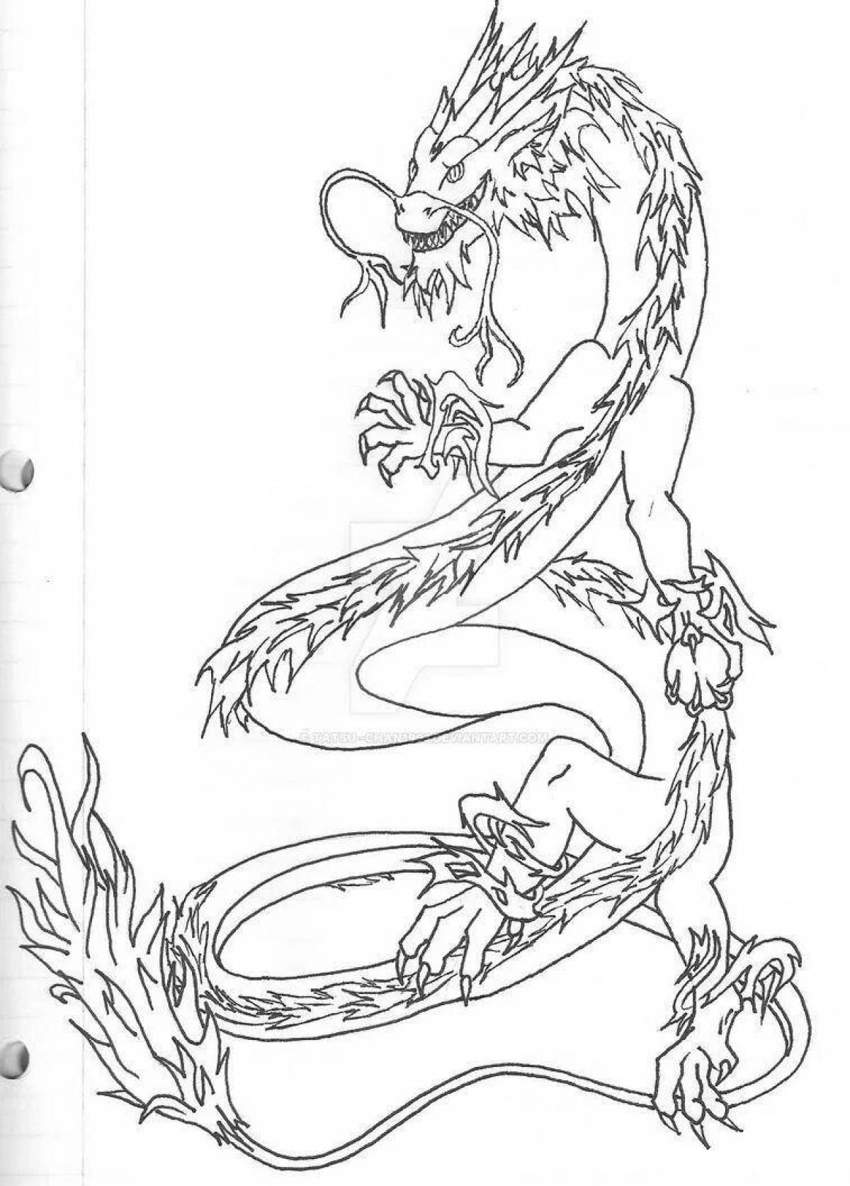 Coloring elegant haku dragon