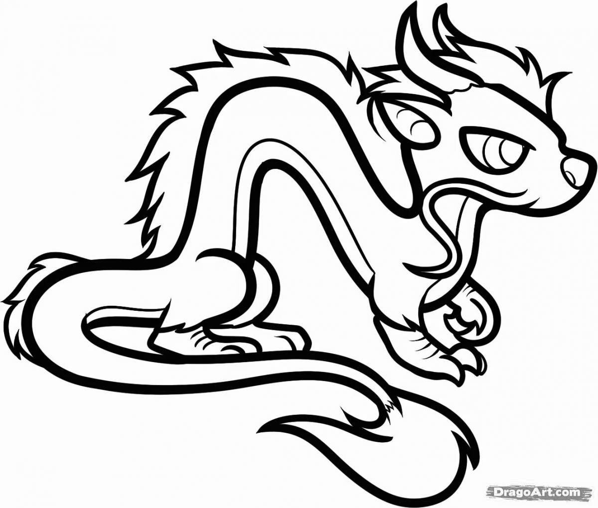 Glorious haku dragon coloring page
