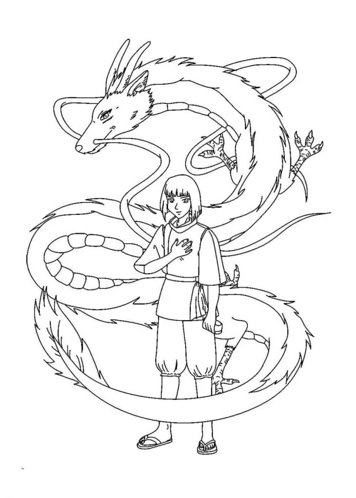 Grand haku dragon coloring page