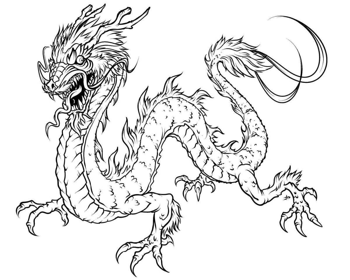 Gorgeous year of the dragon coloring page