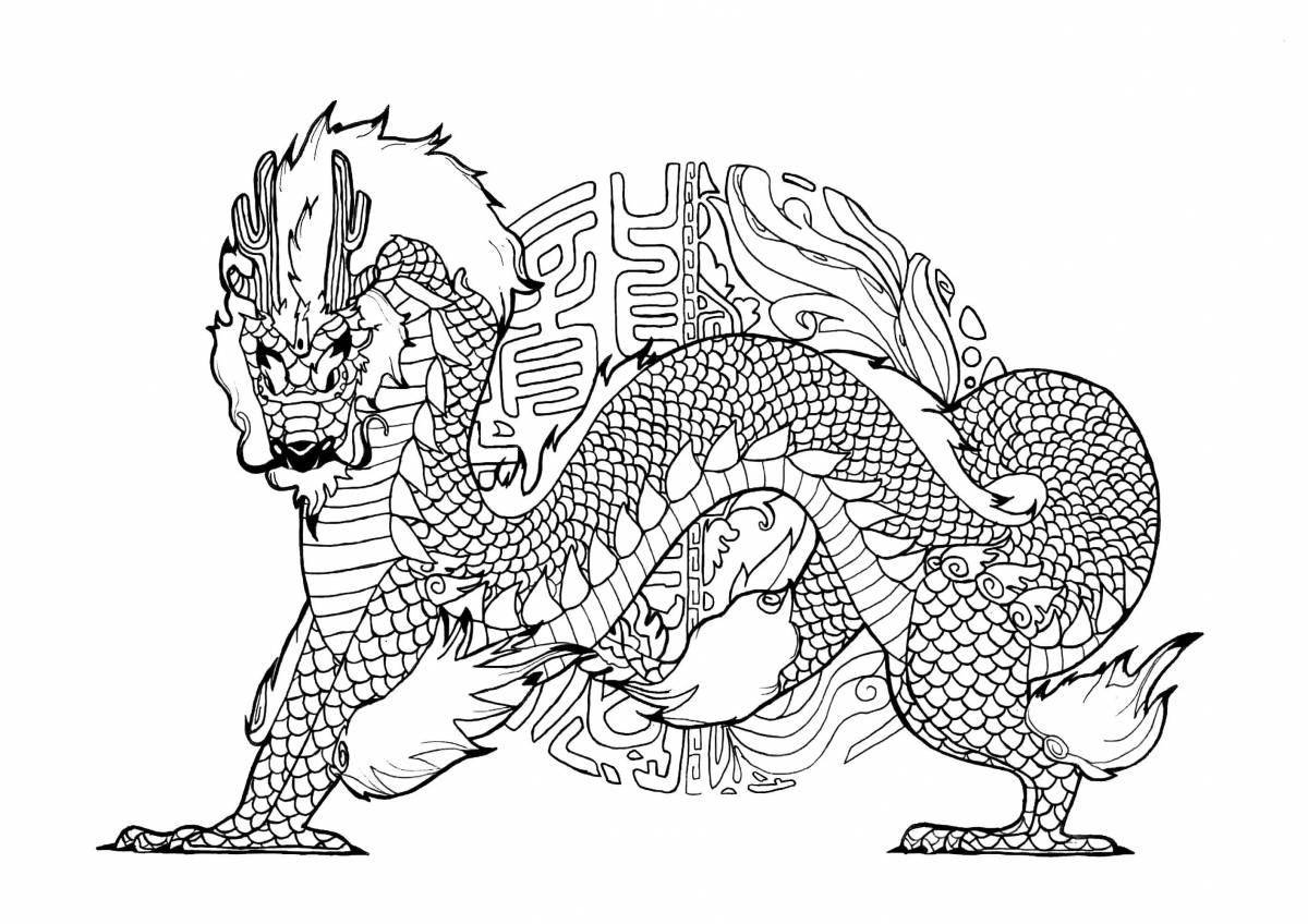 Coloring book glorious year of the dragon