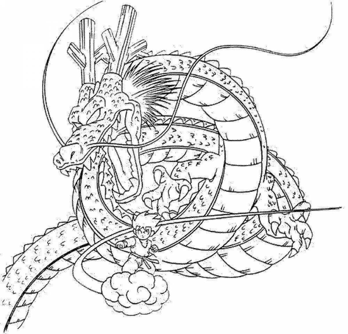 Coloring book shiny year of the dragon