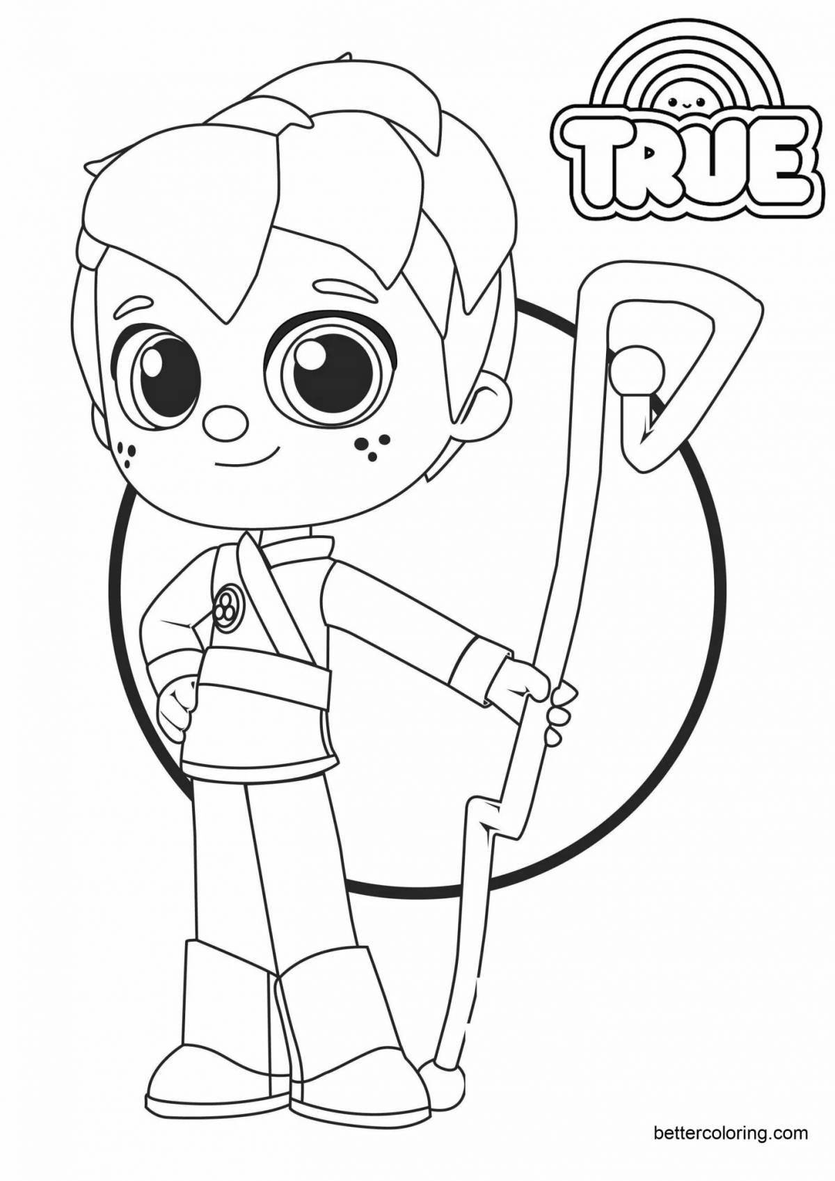 Colourful rainbow kingdom coloring page