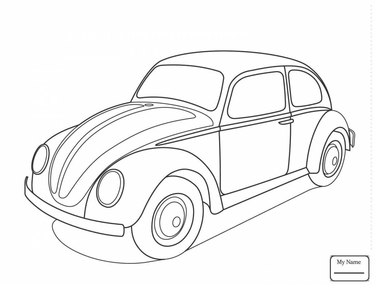 Intricate little car coloring