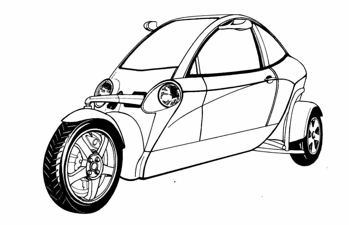 Attractive little car coloring book