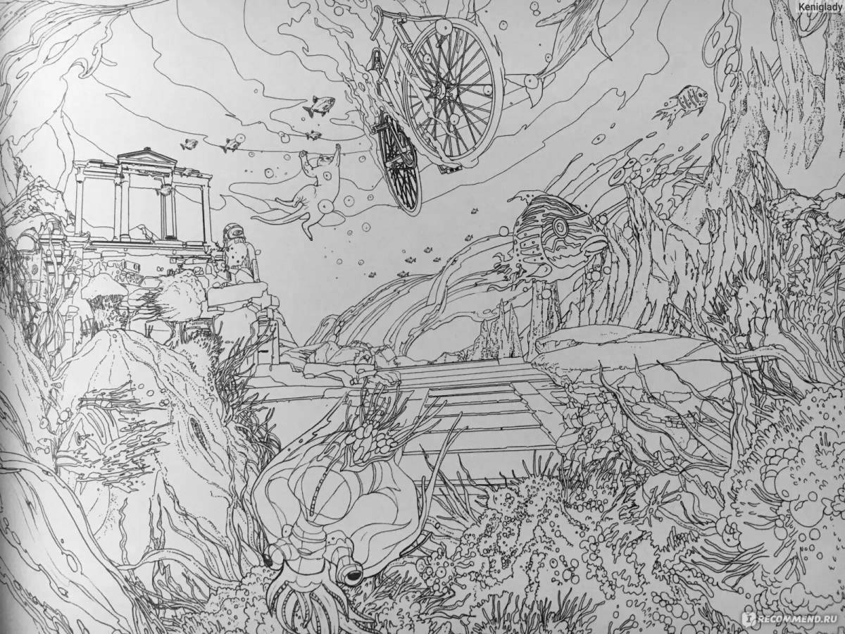 Inspirational coloring book around the world