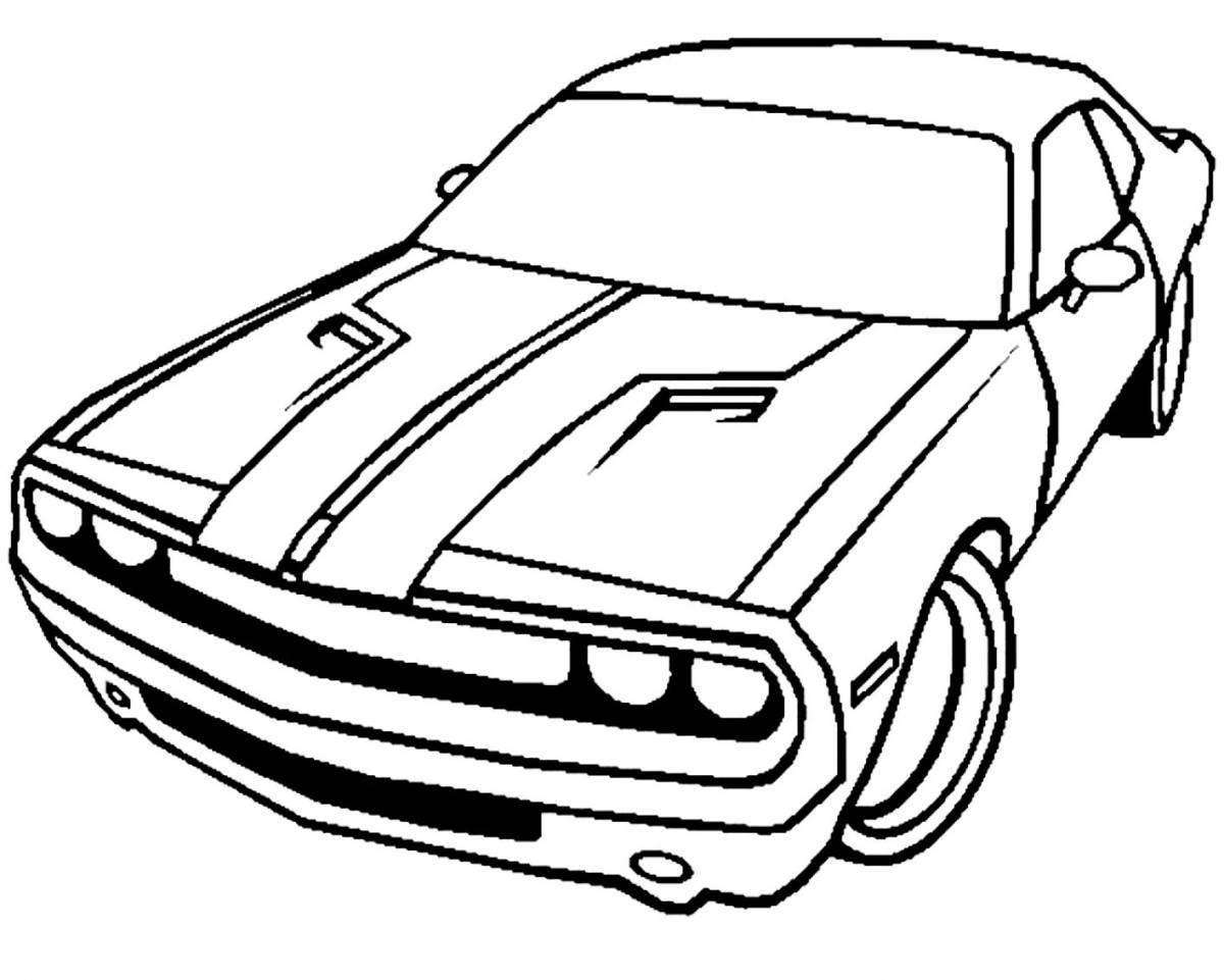 Bright 9 cars coloring book