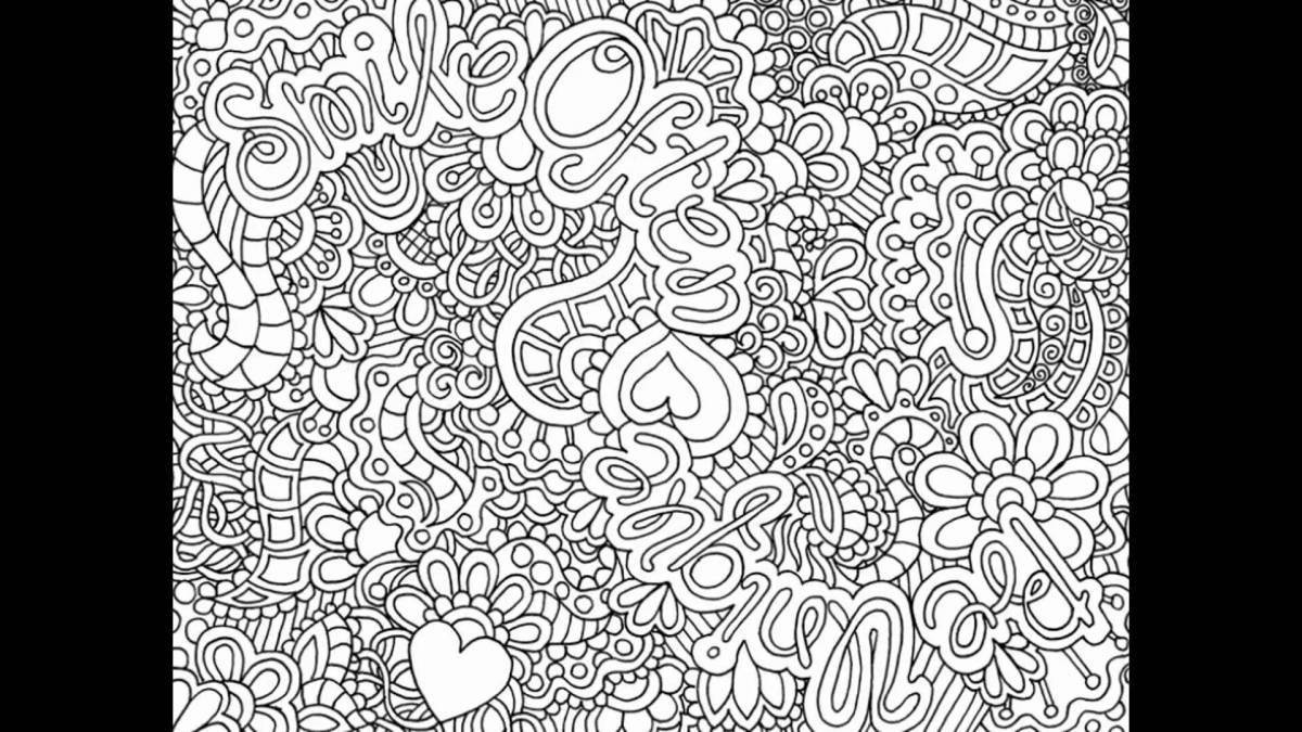 Relaxing anti-stress video coloring