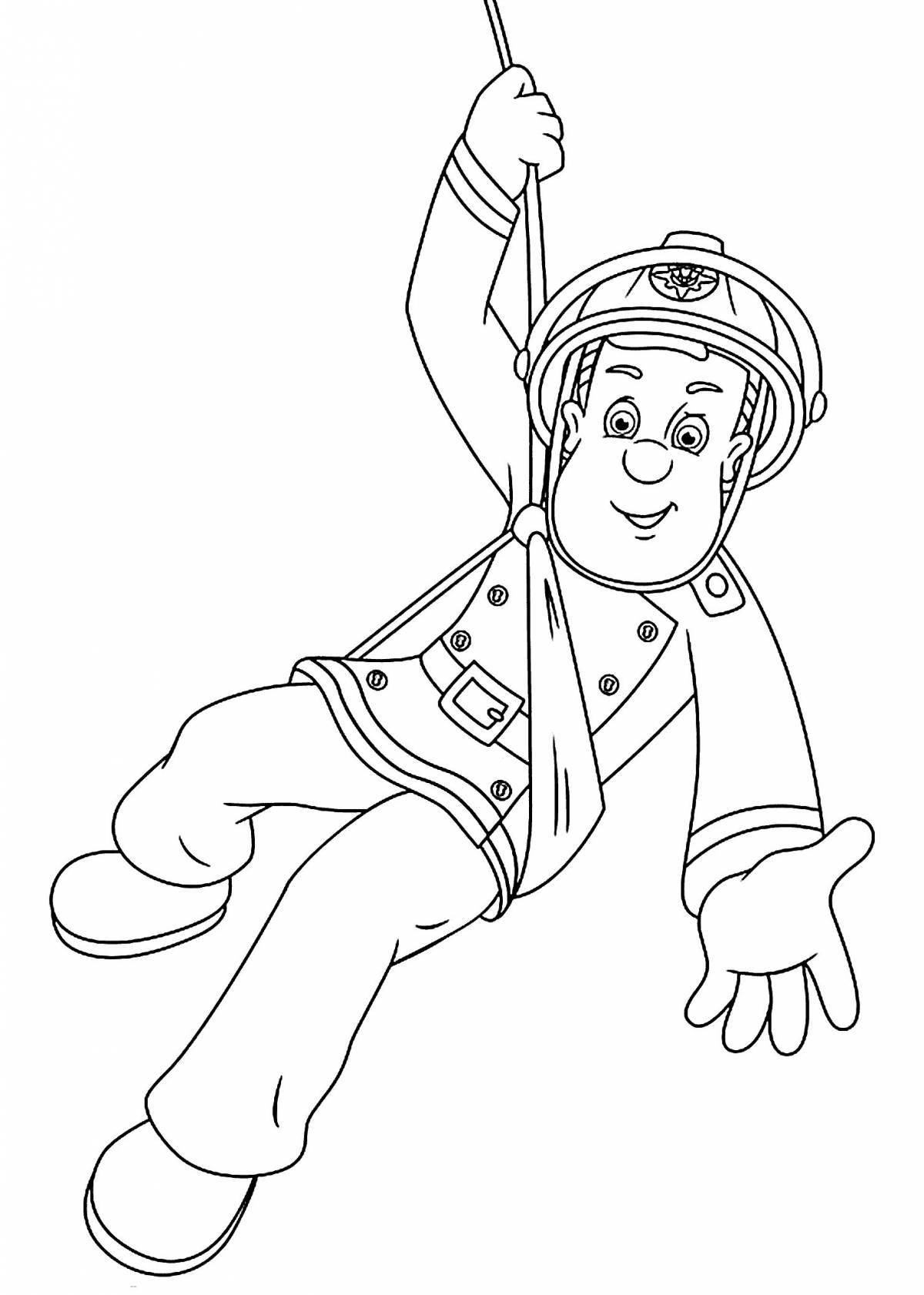 Cheerful lifeguard day coloring book