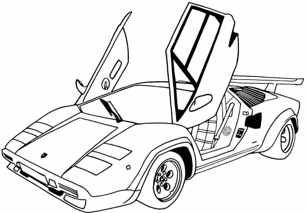 Colorful cars modern coloring pages