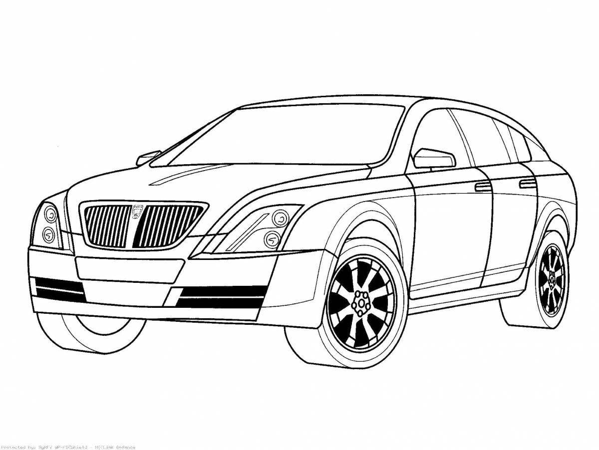 Attractive cars modern coloring pages