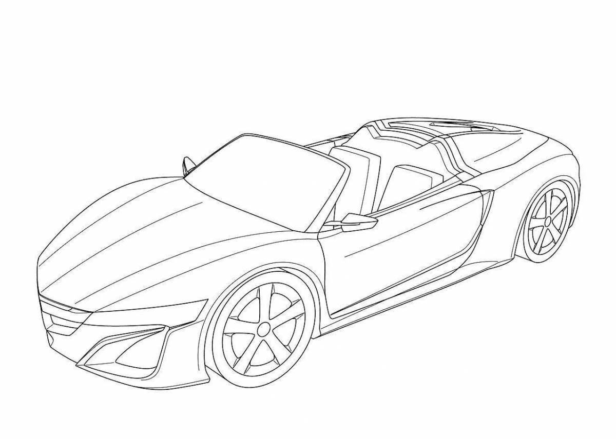 Glowing cars modern coloring pages