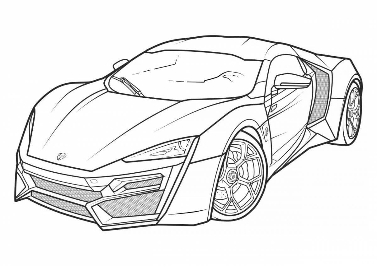 Funny cars modern coloring pages