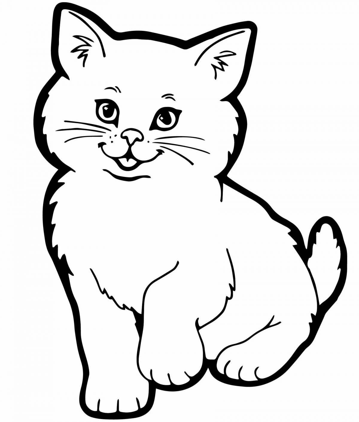 Soft cat coloring page