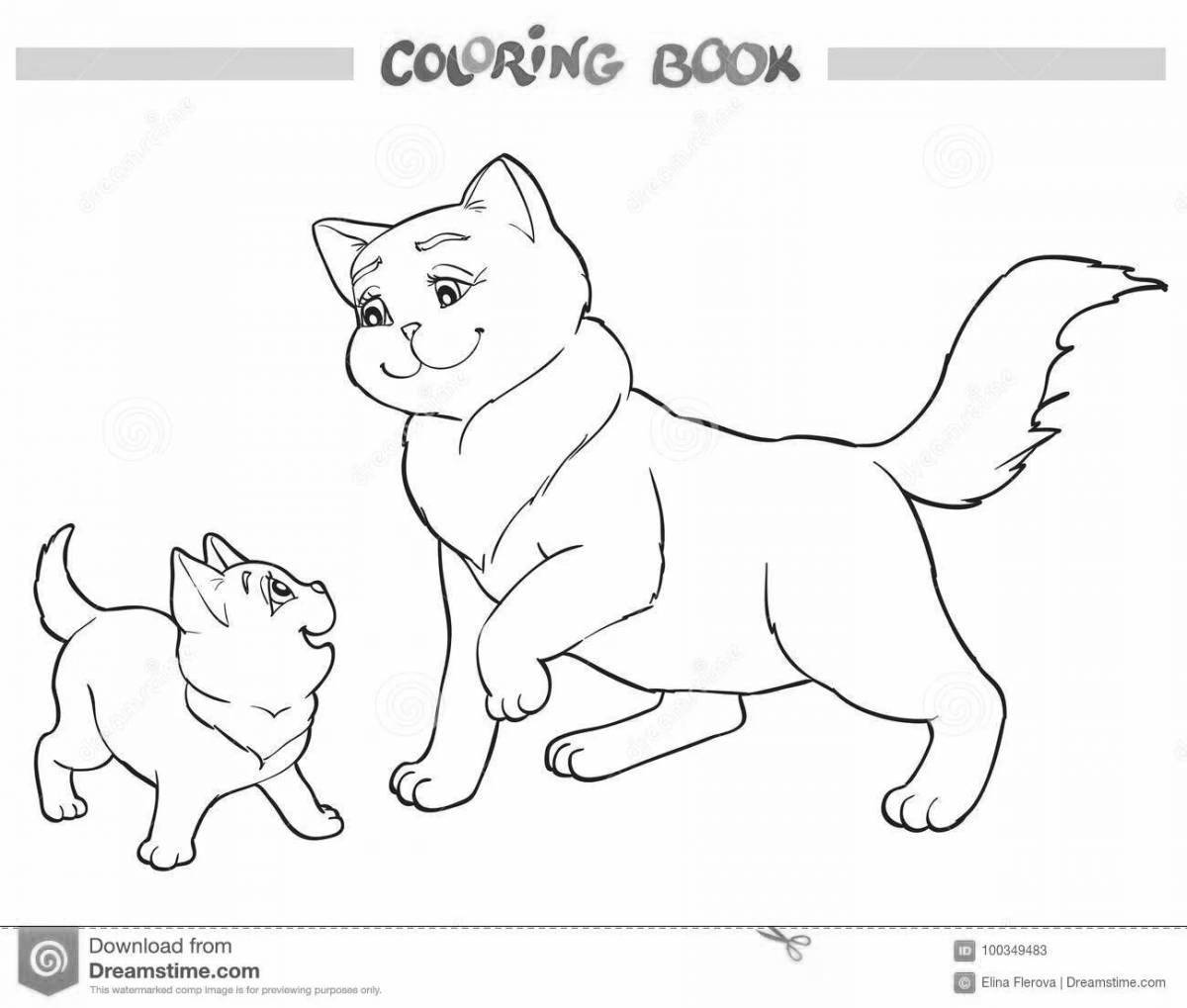 Sweet coloring kitten fat