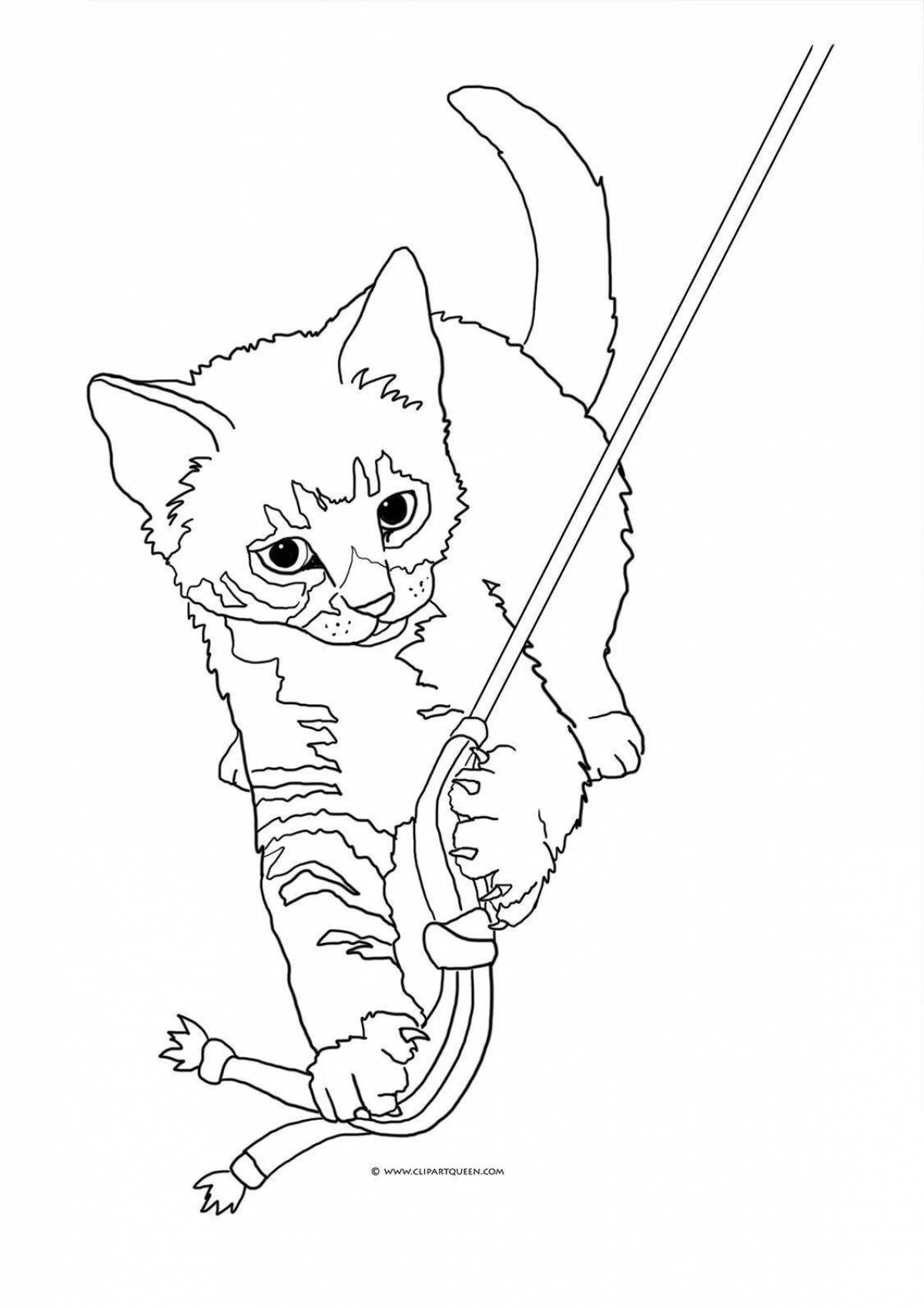 Round fat kitten coloring page