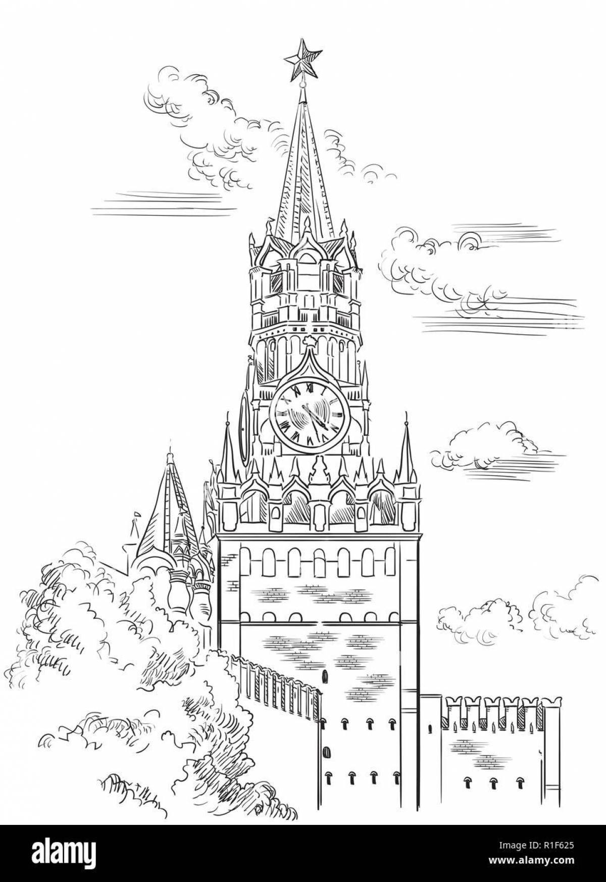 Необычный кремлевский рисунок страницы раскраски
