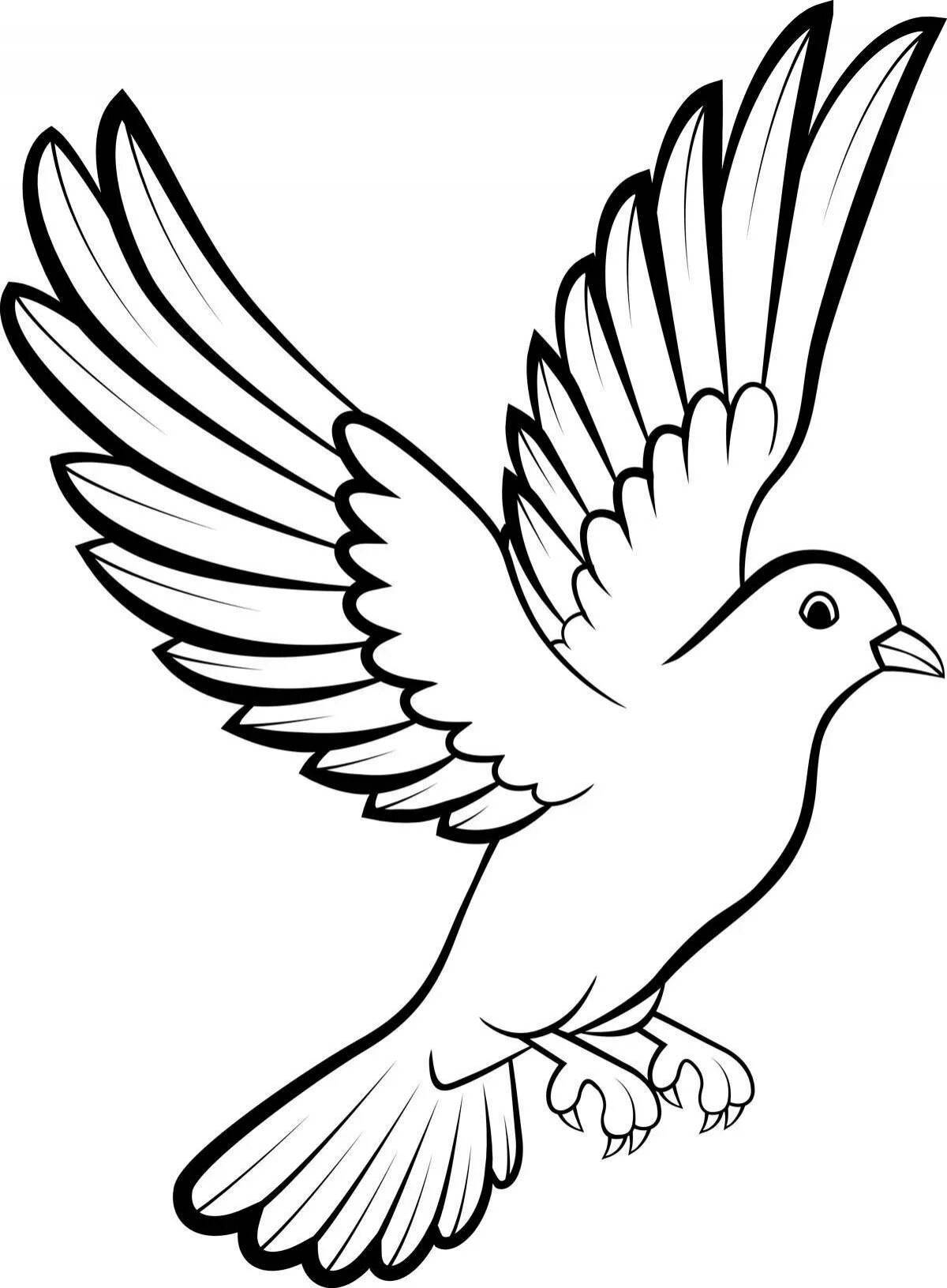 Coloring sky white dove