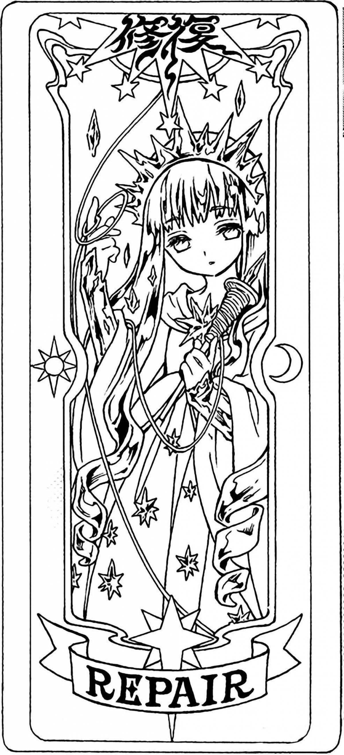 Bright anime bookmark coloring book