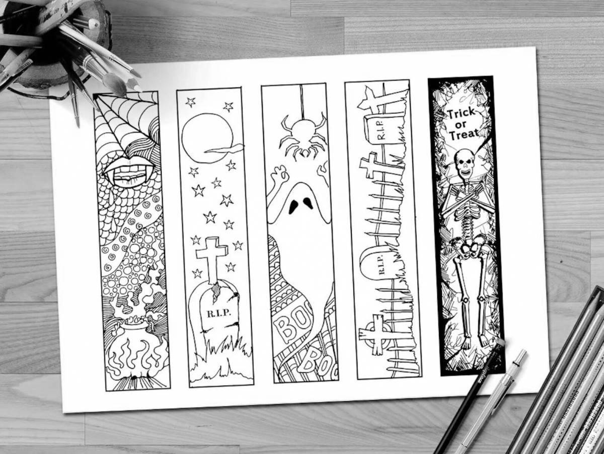 Fascinating anime bookmark coloring book