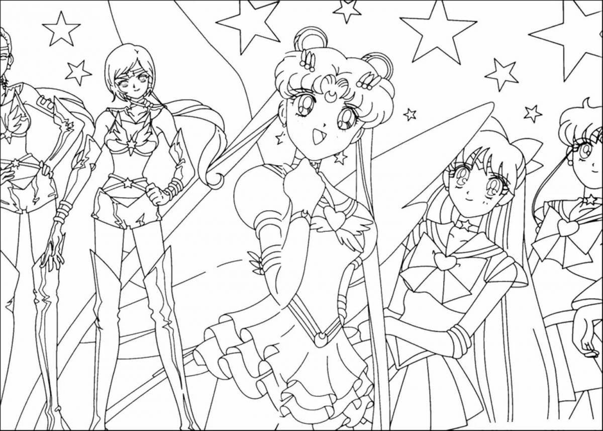 Charming anime bookmark coloring book