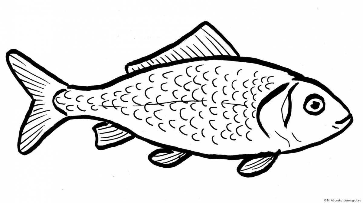 Animated carp coloring page